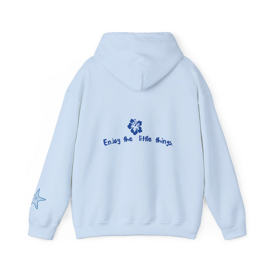 Blue Hooded Sweatshirt - Enjoy the Little Things